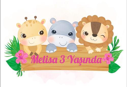 Sevimli Hayvanlar Doğuym Günü Afişi - 50x70 Cm