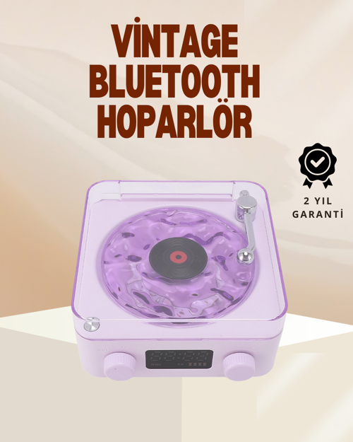 Retro Pikap Hoparlör – Şarjlı Kablosuz Projektör ve Gece Lambası