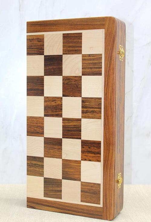 Mıknatıs Taşlı Ahşap Katlanabilir Kutulu Satranç Oyunu 40 Cm