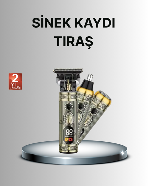 T Bıçaklı Şarjlı Saç Kesme ve Sakal Düzeltici – Burun Trimmerlı 2’si 1 Arada Set
