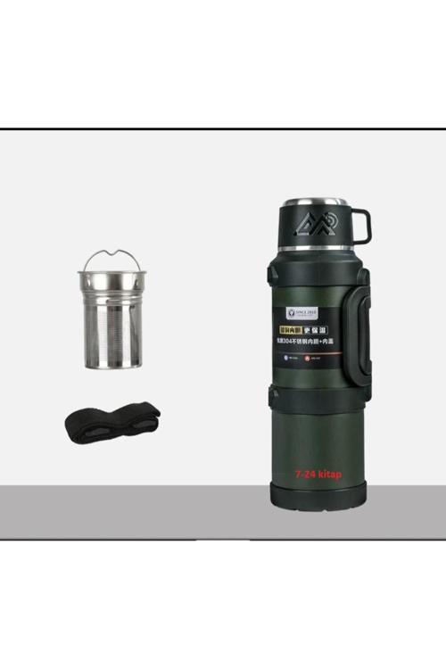 Paslanmaz Çelik Termos 2,5 Litre Asker Yeşili