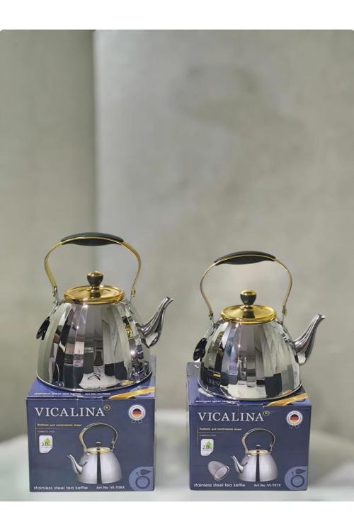 Çaydanlık Set 3 +2 Litre Alman Markası Paslanmaz Çelik Çaydanlık &Ocak Üstü Isıtıcı Ithal