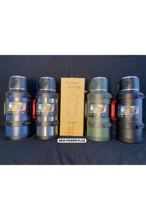 New Sızdırmaz Çelik Termos 3.2 Litre-Bardak Ve Çay Keyfi Filtresi Hediyeli Kamp Ve Piknik Termosu