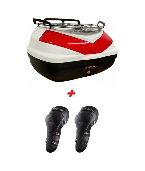 Wg50 Sırt Dayamalı Premium Metal Bagajlı Çanta Beyaz + Karbon Dizlik Beyaz