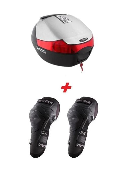 Wg33 Karbon Arka Çanta 33 L Premium Beyaz + Karbon Dizlik  Beyaz