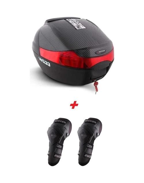 Wg33 Karbon Arka Çanta 33 Litre Premium Siyah + Karbon Dizlik Siyah