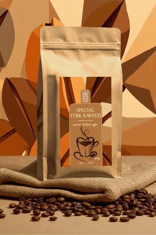 Turkish Coffee 200g, Saf Türk Kahvesi, Odun Ateşinde Kavrulmuş Arabica Çekirdeği