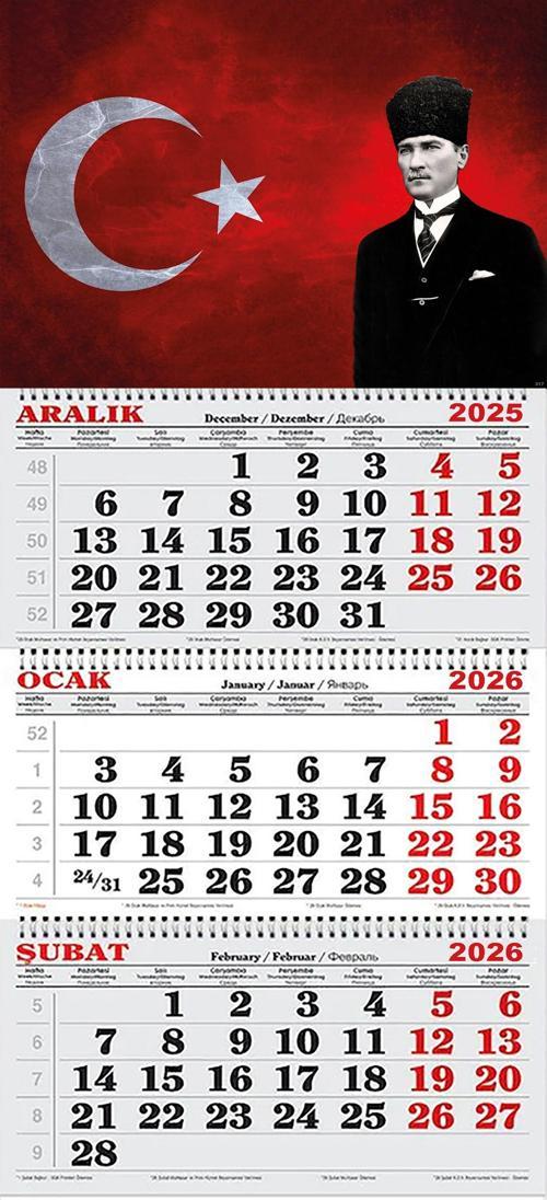 2026 Yılı Gemici Takvimi- Atatürk ve Ay Yıldız