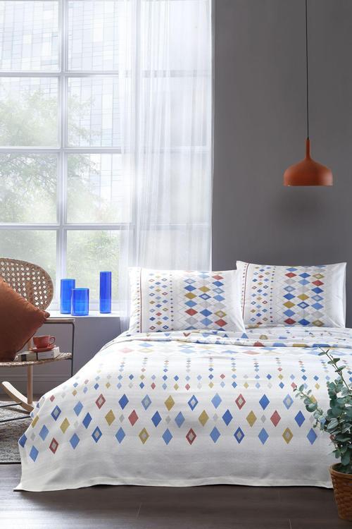 Color Silices Tek Kişilik Pike Takımı Beyaz