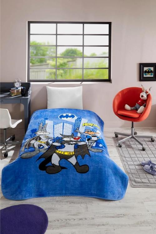 Batman Heroes Battaniye Tek Kişilik Mavi