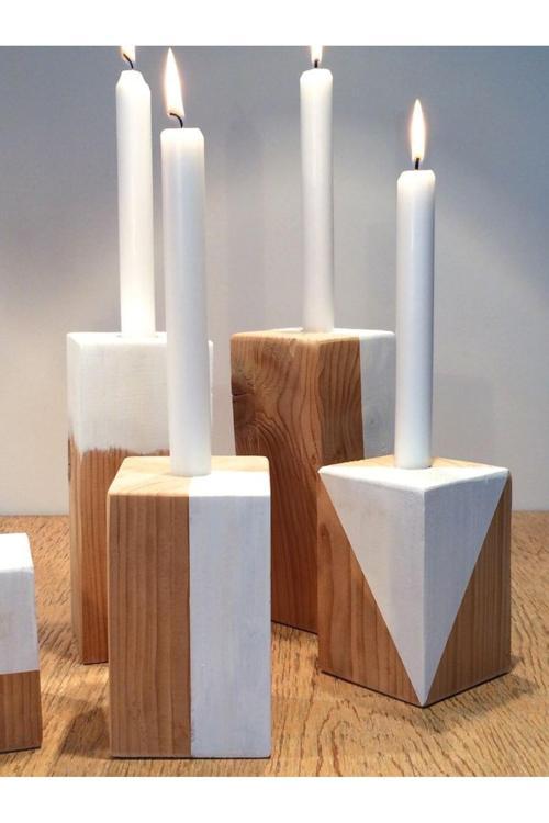 Ahsap Dekoratif Mumluk Şamdan