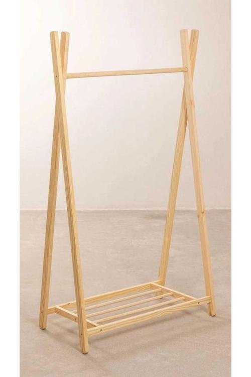 Kıyafet Askılığı Giyinme Odası Ahşap Askılık Elbise Askılığı