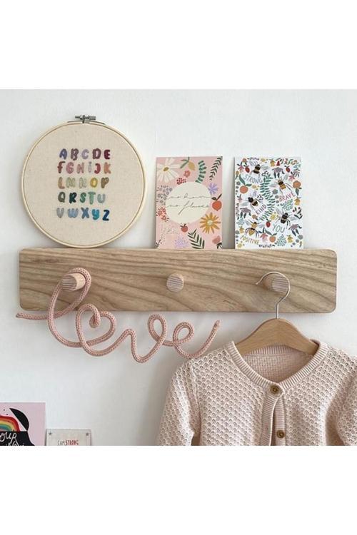 Montessori Ahşap Askılık Duvar Askılığı