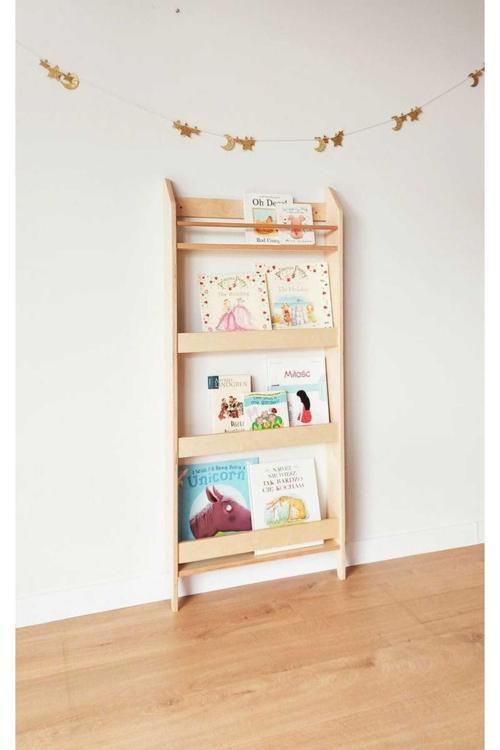 Çocuk Odası Bebek Odası Montessori Ahşap Raf Kitaplık
