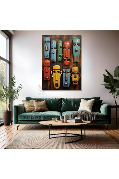 Kanvas Tablo Ev Ofis Duvar Tablosu Afrika Maske Yeni Ev Hediyesi Kanvas Ev Dekoru