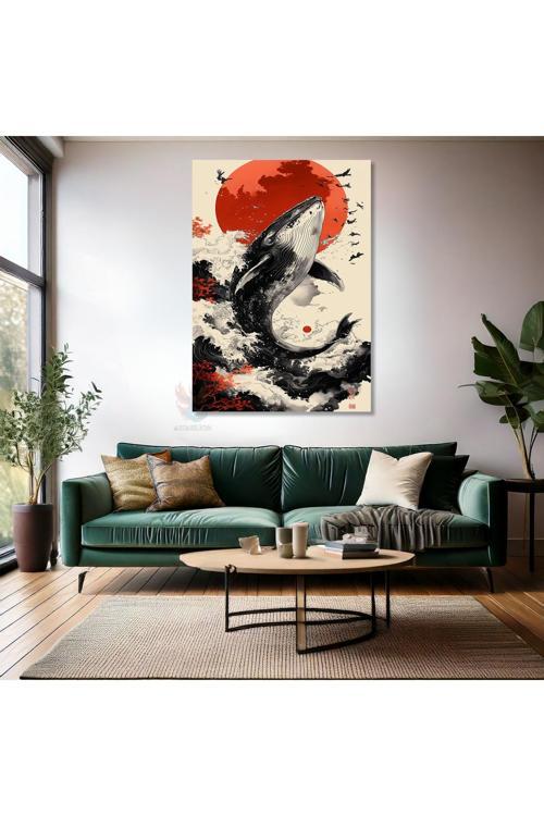 Kanvas Tablo Ev Ofis Duvar Tablosu Japon Balina Yeni Ev Hediyesi Kanvas Ev Dekoru