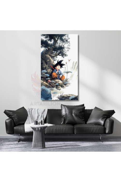 Kanvas Anime Tablosu Goku Dragon Ball Temalı Dijital Baskı Kanvas Tablo Oyuncu Odası Tablosu