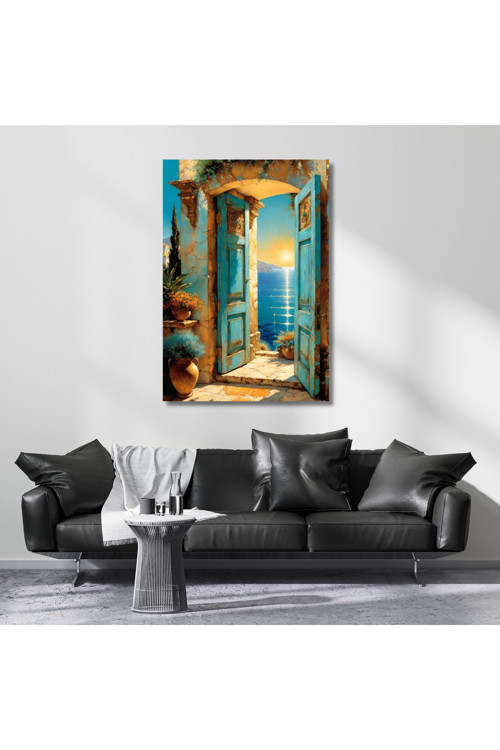 Kanvas Manzara Pencere Kanvas Hd Dijital Baskı Tablo Salon Tablosu