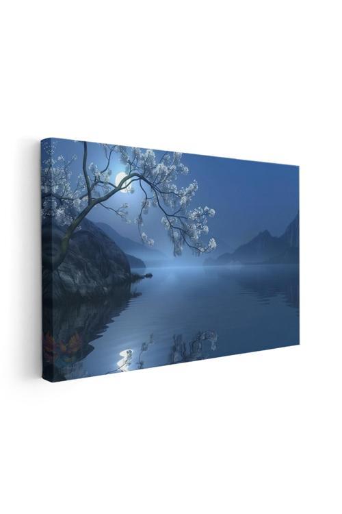 Kanvas Yatay Duvar Tablosu Kanvas Gece Doga Manzarasi Ev Ofis Salon Modern Duvar Tablosu