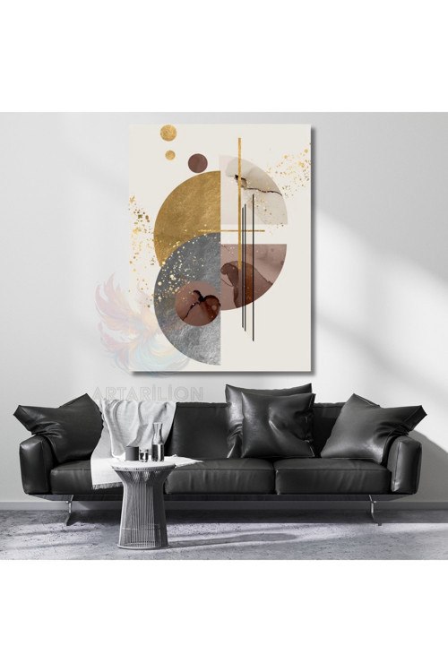 Soyut Geometrik Kanvas Tablo Modern Salon Tablosu