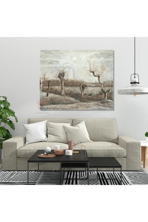 Kanvas Tablo Van Gogh Tablosu Ev Ofis Dekoru Kurumuş Topraklar Klasik Duvar Tablosu