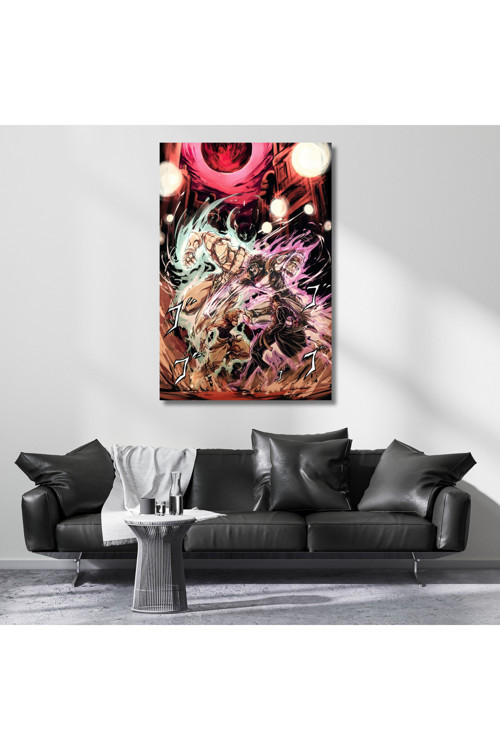 Kanvas Anime Tablosu Jojo Jotaro ve Dio Temalı Dijital Baskı Kanvas Tablo Oyuncu Odası Tablosu