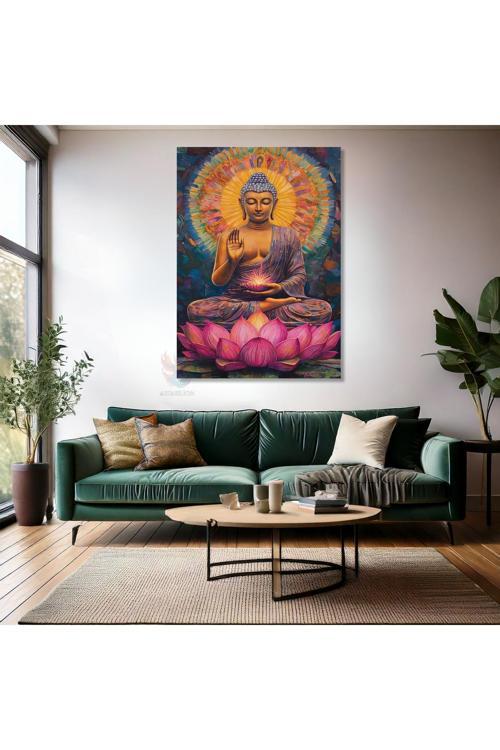 Kanvas Tablo Ev Ofis Duvar Tablosu Lotus Buddha Yeni Ev Hediyesi Kanvas Ev Dekoru
