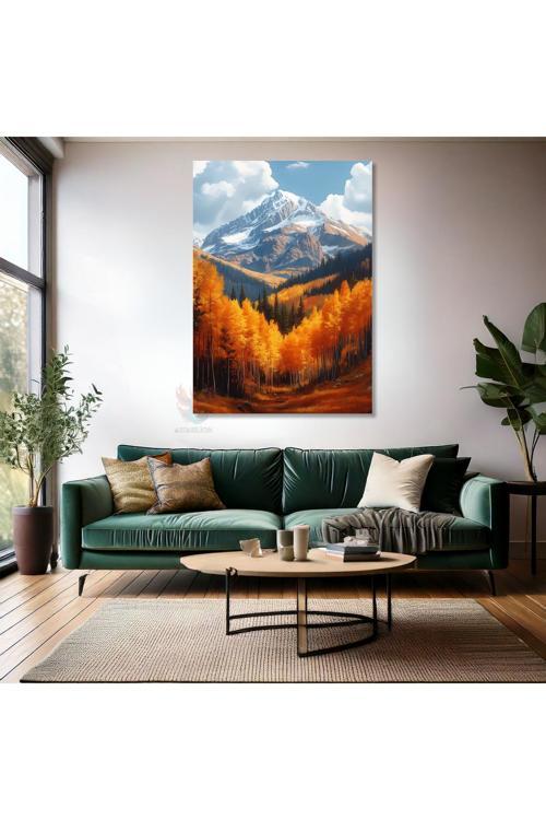 Kanvas Tablo Ev Ofis Duvar Tablosu Sonbahar Dağ Manzara Yeni Ev Hediyesi Kanvas Ev Dekoru