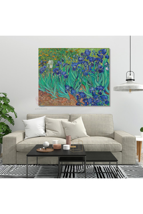 Kanvas Tablo Van Gogh Tablosu Ev Ofis Dekoru Süsen Çiçeği Klasik Duvar Tablosu