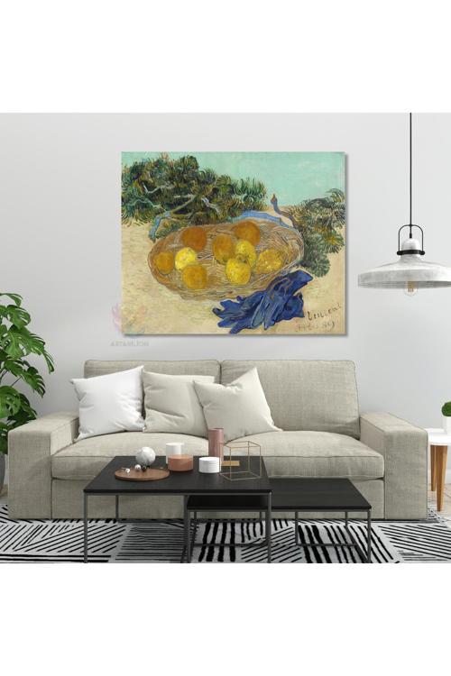 Kanvas Tablo Van Gogh Tablosu Ev Ofis Dekoru Meyve Sepeti Klasik Duvar Tablosu