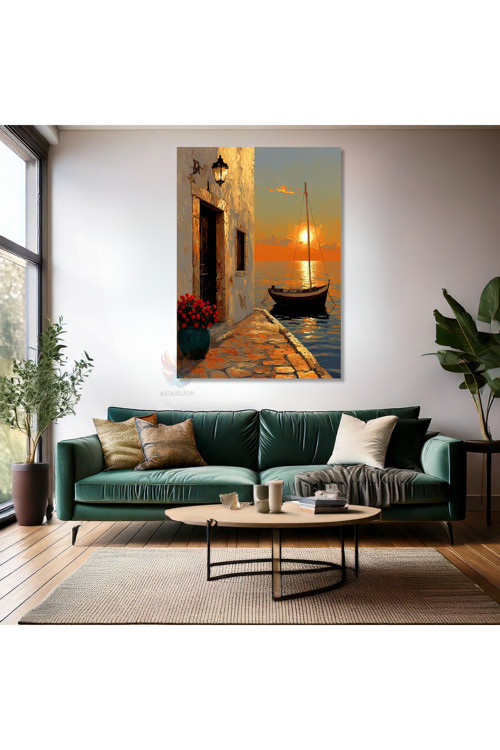 Kanvas Tablo Ev Ofis Duvar Tablosu Manzara Gün Batımı Yeni Ev Hediyesi Kanvas Ev Dekoru