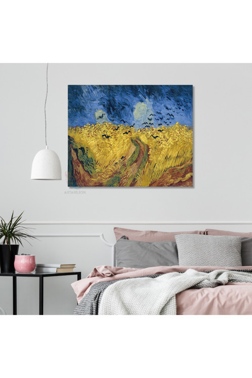 Kanvas Tablo Van Gogh Tablosu Buğday Tarlasındaki Kargalar Ev Ofis Dekoru Klasik Duvar Tablosu