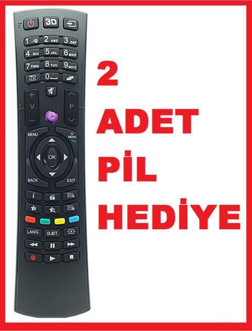 Vestel 42pf8175 Tv Kumandası Seg Regal Hı Level 4k Smart Led Tv Kumanda + 2 Pil Mor Tuş Büyük