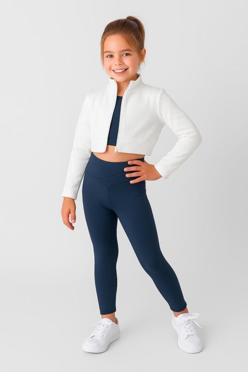 Kız Çocuk 3'lü Spor Crop Takım