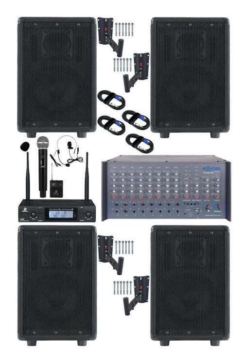 Elit Plus Paket-1 Profesyonel Ses Sistemi Mikser Amfi Hoparlör Mikrofon