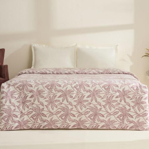 Layla Çift Kişilik Akrilik Battaniye Mürdüm