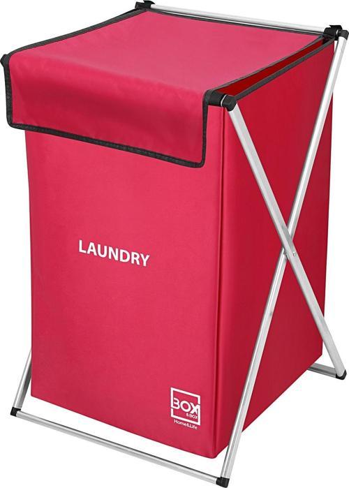 Tek Bölmeli Çamaşır ve Kirli Sepeti, Pembe, Makinede Yıkanabilir Kumaş, 39x42x58 cm