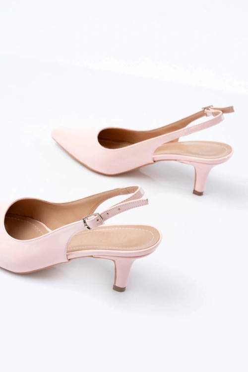 ST-1152 Pembe Rugan Günlük 7 cm Topuklu Kadın Ayakkabı
