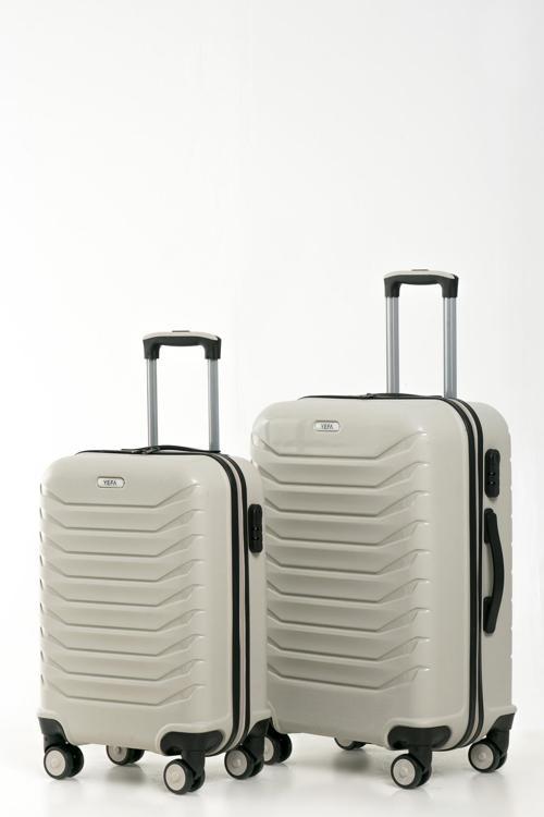 YEFA PP Polipropilen Kırılmaz Orta & Kabin Boy 2'li Valiz Seti