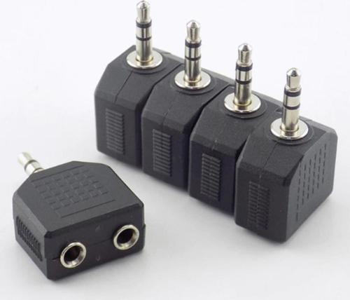 5 Adet 3.5mm Erkek Aux - 3.5mm 2 Dişi Aux Çevirici Dönüştürücü Soket Jak Jack