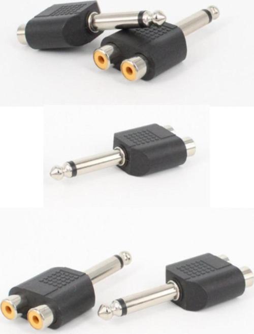 5 Adet 6.3mm Mono Amfi Amfi Mikrofon Ses Jakı Jack - 2 Rca Dişi Audıo Lale Tos Dönüştürücü
