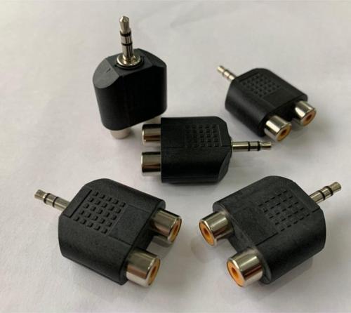 5 Adet Erkek Aux - 2 Rca Dişi Tos Lale Jak Jack Adaptör 3.5mm Dişi Aux Erkek Jak 2 Rca Tos