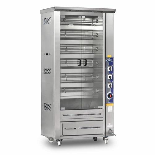 Tek Vitrinli Piliç Makinesi Tüplü 6 Şiş 24 Piliç 90 x 60 x 190 (cm)