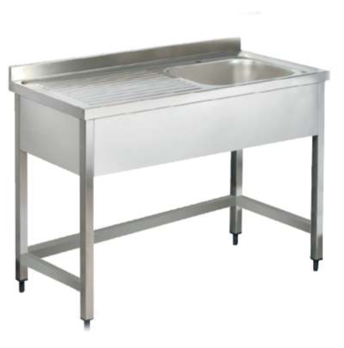 Tek Evyeli Taban Rafsız Tezgah 60 x 60 x 85 (cm)