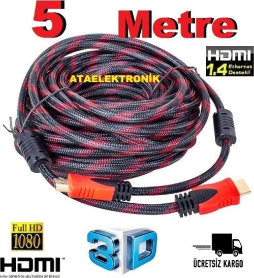 5 Metre Hdmı Kablo Hd Kablo Full Hd 3d 1.4 Kaliteli Kablo 4k 3d Destek Ip Örgülü