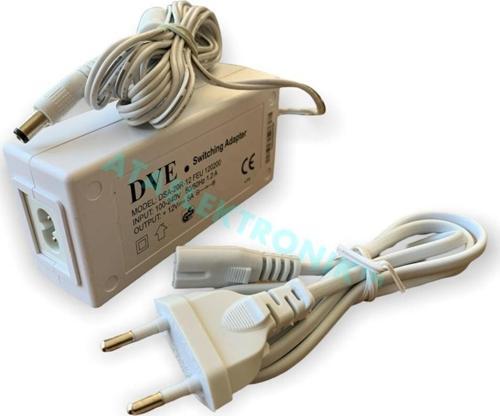 Beyaz - Dve 12v 5a 12 Volt 5 Amper Adaptör Plastik Kasa Adaptör 2 Metre Kablolu 5.5mm 2.5mm
