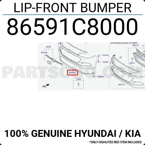 Hyundai Elantra 2021 Sonrası Tampon Alt Koruyucu Karlık Ön Oem No (86591AA000)