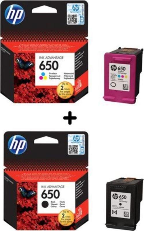 650 Siyah Ve Renkli Kartuş Seti (Cz101Ae, Cz102Ae)