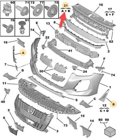 peugeot  208  2024-2025  ön tampon panjuru sol sıyah (sıs yanı)(tw) Oem No (16923311XT)