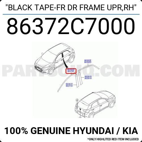 Hyundai i30 2012-2016 Ön Sağ Üst Kapı İskelet Şeridi Oem No (86372A5000)
